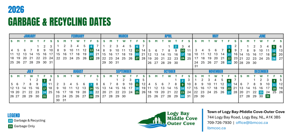 The 2026 garbage and recycling collection dates banner