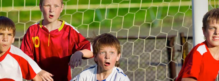 Kids on the soccer field at Kelly Park
